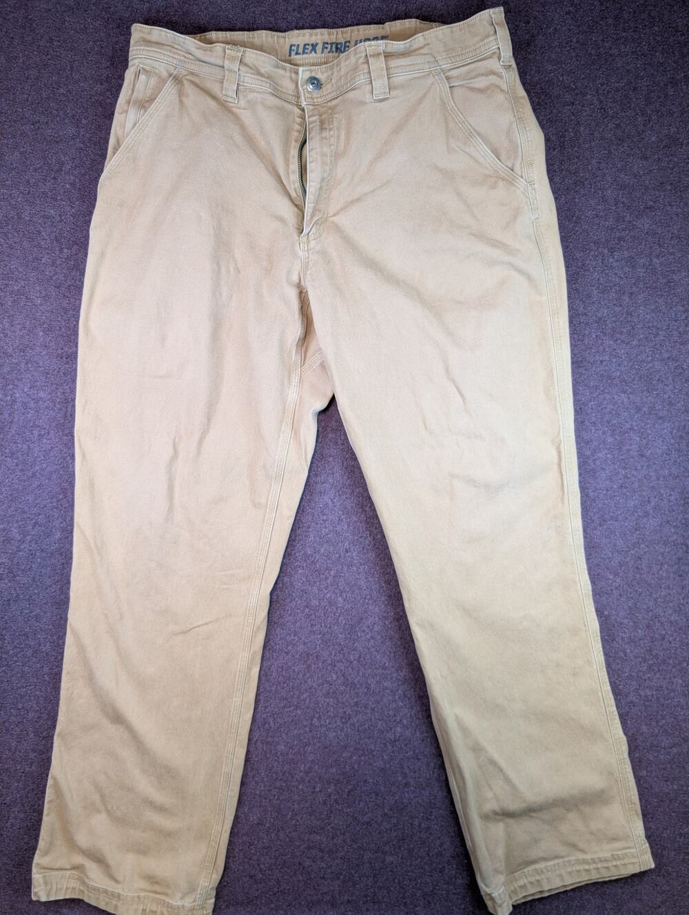 Men's Duluth Trading Co. Fire Hose Flex Pants, Dark Khaki - 36/32